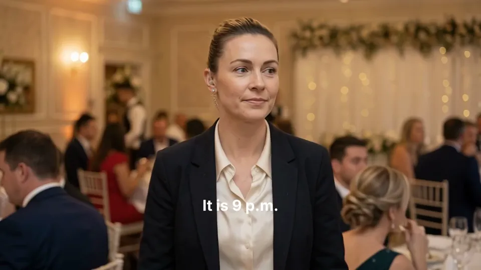 An event professional taking care of guests at an elegant reception