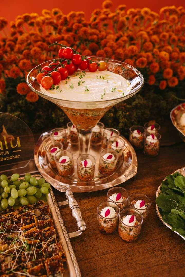 elegant wedding reception food display Licensed inspiration image; not a BMG client portfolio claim.